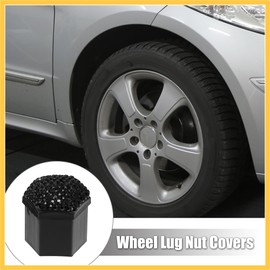 REPAIROCK 20pcs Wheel Lug Nut Cap Covers 21mm Bling Faux Crystal Wheel Bolt Cap Cover Universal Wheel Lug Nut Cap Hex Protector Black Auto Replacement Parts