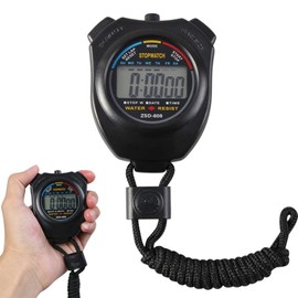 Stayoung Digital Cronómetro, Cronómetro Deportivo Digital Profesional - LCD Temporizador Electrónico Multifuncióno para Fitness, 2 Filas 10 Memoria, Alarma, Cuenta Regresiva (Digital Cronómetro)