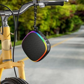 Portable Golf Speaker, Speaker with RGB Colorful Light, IPX5 Waterproof, Loud and Clear Sound, Outdoor Golf Cart Speaker, USB Charge (Black)