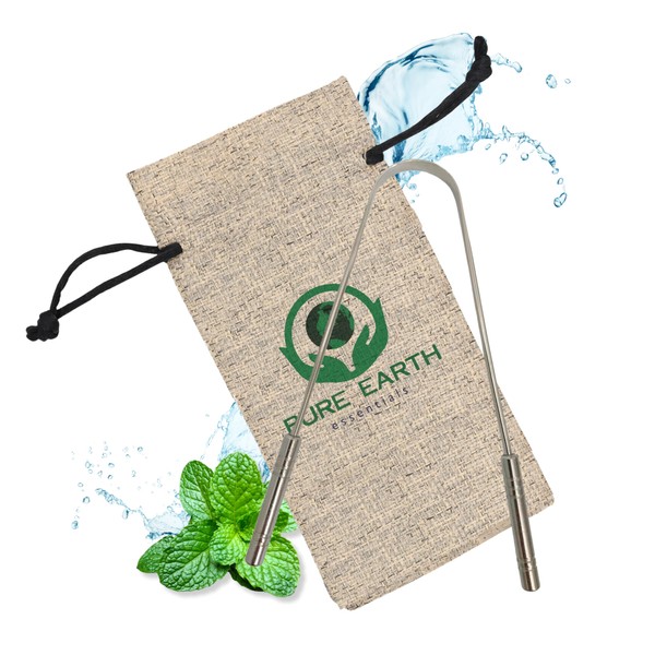 Stainless Steel Tongue Scraper for Adults - Metal Tongue Scraper