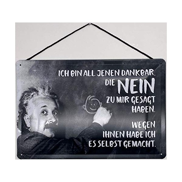 Blechschild With Cord 30 x 20 cm Albert Einstein: Ich