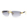 Bevel Lens Rimless Hustler Retro Gangster Rapper Rectangle Luxury Sunglasses