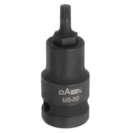 sourcing map 2pcs M5 Triple Square Bit Socket 55mm/2.17" Length 1/2" Square Drive 12 Point Spline Extension Impact Bit Power Nut Driver Set S2 Steel Socket Ratchet Wrench Bits, Black