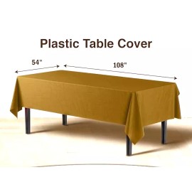 Creative Converting 54" x 108" Plastic Table Covers - Heavy Duty Disposable Tablecloths