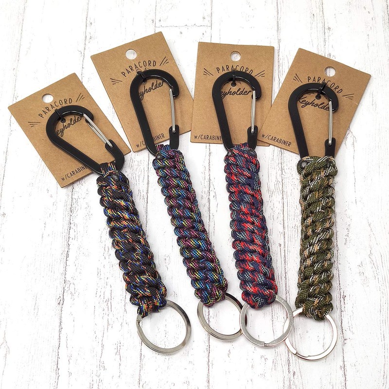 H.N.Z pckh-004 Carabiner Paracord Keychain Key Ring Khaki, Khaki