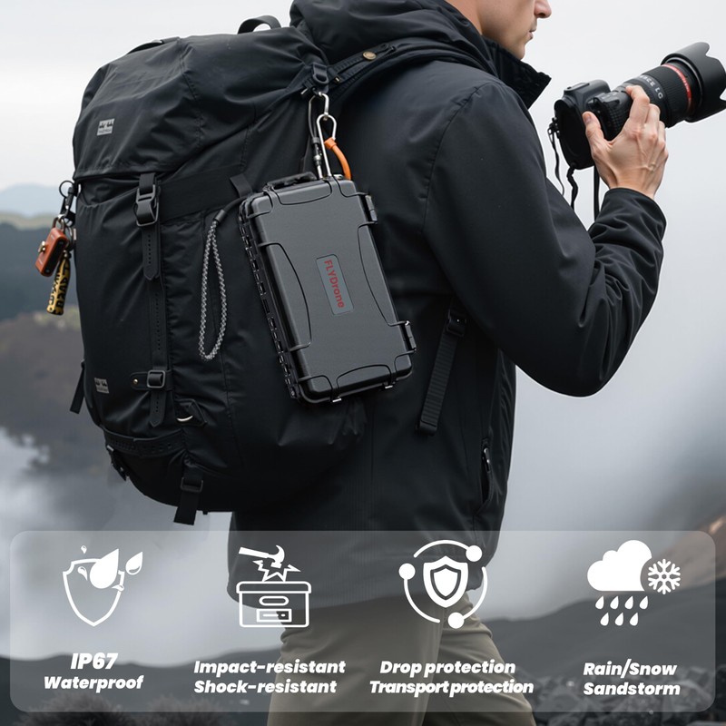 FLYDrone Travel Hard Case for Gopro Hero 13/12/11/10/9/8/Media Mod/Volta/Creator Edition/Action