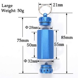 Pill Seal Container Aluminum Alloy Pill Container Waterproof Emergency Medical Cash Holder Outdoor Gray Large