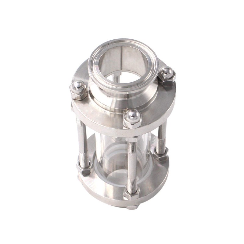 DERNORD In-Line Sight Glass with Clamp End,Flow Sanitary Straight Sight