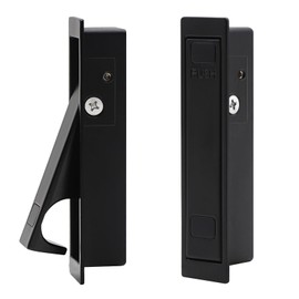 Dontay Pocket Door Pull Handle, Press Finger Edge Pull, Push Flush Mount Door Pull for Pocket Sliding Door, Recessed Rectangular Bypass Door Hardware, Low Profile Flush Cabinet Pull, 3.9"×0.91"