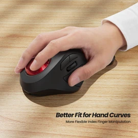 Nulea Wireless Ergonomic Trackball Mouse, Rechargeable, Bluetooth Rollerball Mouse, 44mm Index Finger Trackball, 5 Adjustable DPI, Compatible with PC, Laptop, Mac