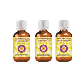 Deve Herbes Pure Malkangani (Malkangni/Jyotishmati) Oil (Celastrus paniculatus) Cold Pressed (Pack of Three) 100ml X 3 (10 oz)
