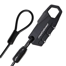 MOTO BASE MBLC-HL-01-BKPSBK35 Theft Prevention Goods MotoLock Compact Wire Lock (Helmet Lock) (φ0.18 x 13.8 inches (4.5 x 350 mm) Matte Black/Black