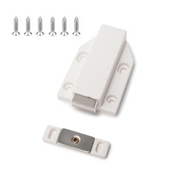 4 Pack Push Open Door Catches Push to Open Cabinet Latch Touch Open Kitchen Drawer Closer Magnetic Push Catch for Cupboard, Drawer, Wardrobe, RV Door