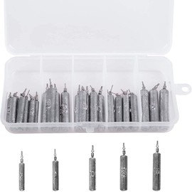 28pcs Fishing Sinkers Fishing Weights Set Pencil Drop Shot Weights Fishing Weights Kit Skinny Drop Shot Bass Drop Shot Rig Rotating Weight Sinker Jig Head Fishing Tackle 5g 7g 10g 12.5g 15g