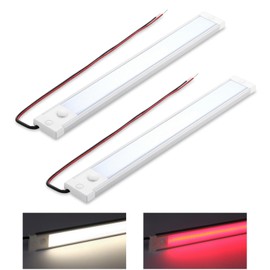 acegoo 12V Under Cabinet LED Lighting 470lm Campervan Boat Ceiling, Integral Dimmer & Red Night Light, Hard-Wired Dimmable 4,5W 305mm (4000K)