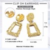 Diamday Clip on Statement Earrings for Women Geometric Dangle Earrings,