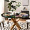 Yesad Round Fitted Tablecloth with Elastic Edge for Up to