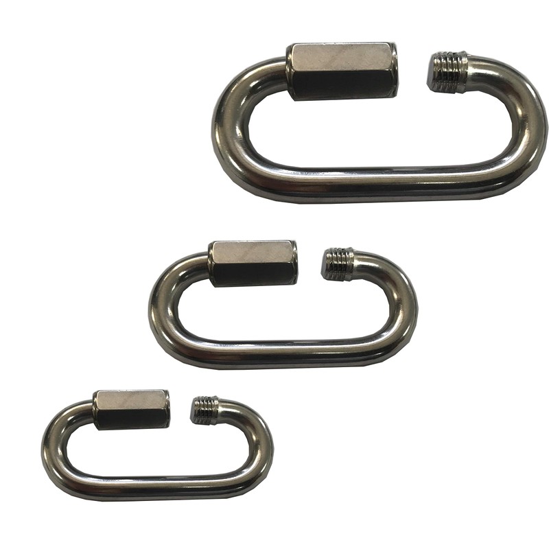 Quick Chain Link Repair Carabiner, Marine A4 Stainless Steel 316