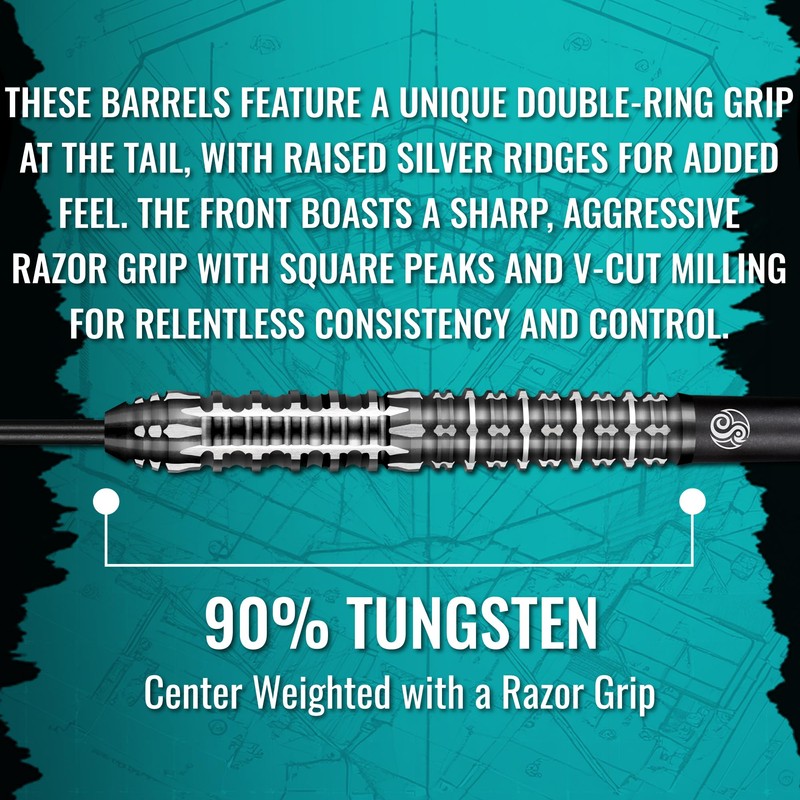Shot! Gnarly Shredda Steel Tip Dart Set 90% Tungsten Dart