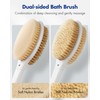 Back Scrubber Body Shower Brush: Anti Slip Long Handle Bath