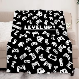 Gaming Blanket for Boys Girls, Soft Gamer Throw Blanket, Fleece Cozy Gaming Blanket for Sofa Bed, Warm Video Game Blankets Gift for Boys Teens Kids, Gamepad Blanket Gifts for Son Men Boyfriend 60"x50"