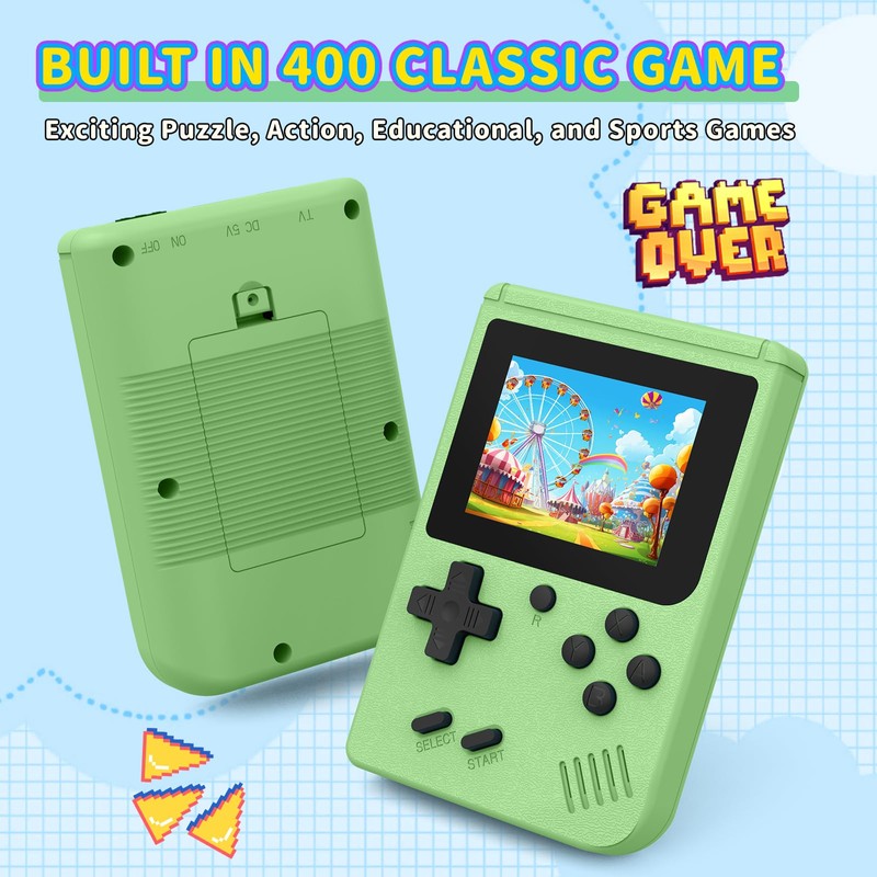 Retro Handheld Games Console Built-in 400 Video Games, Portable Handheld