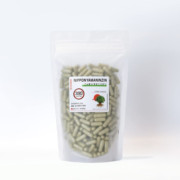 【NIPPON YAMANINJIN】宮崎県高千穂産 日本山人参 日向当帰葉茎粉末100% 390粒入×1袋