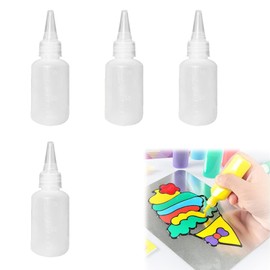 Small Squeeze Bottles, 4 PCS 50ml Tip Applicator Bottle Mini Sauce Bottles Squeeze Plastic Squeeze Condiment Bottles Squeeze Dispensing Bottles Mini Bottle for DIY Crafts Art Painting Multi Purpose