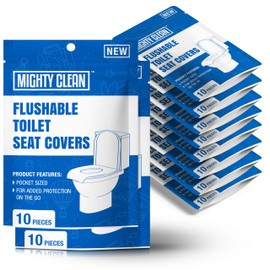 Toilet Seat Covers Flushable (100 Pack) - Upgraded XL Size| Biodegradable Paper Covers for Adults, Kids, Toddlers | Travel Essentials for Public Restroom, Airplane, Camping