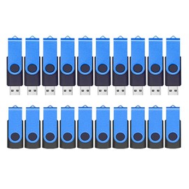 ABLAZE Memoria USB de 2 GB, USB Paquete de 20 USB 2.0 Memory Stick 2 GB USB Flash Drive Bulk Pendrive Thumb Drives (Azul)