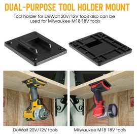 UGOSHOP 6 Packs Tool Holder Mount for DeWalt 20V, 12V Drill, Cordless Tool Holder/Hanger with Screws, Tool Storage, Also Fit for Milwaukee M18 18V Tools.