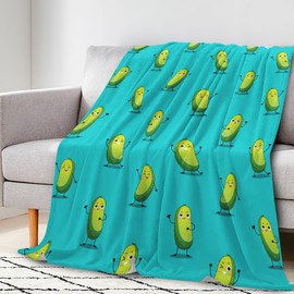 CONLIN Pickle Blanket Pickles Gifts for Women Girls Boys 50"X 40", Soft Flannel Cozy Lap Throw Blanket for Kids Adults, Funny Dill Pickles Theme Blanket for Pickle Lovers Birthday