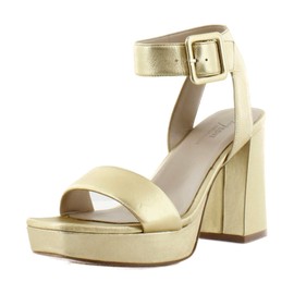 Naturalizer Women's 27 Edit Jaselle Heeled Sandal, Dark Gold Leather, 9