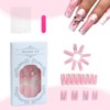 Rchovsam xl Pink Gradient Press on Nails Long Square Fake