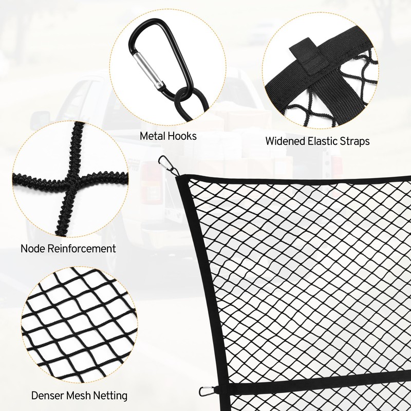 TAUYANG Cargo Net for Pickup Truck Bed for Dodge Ram