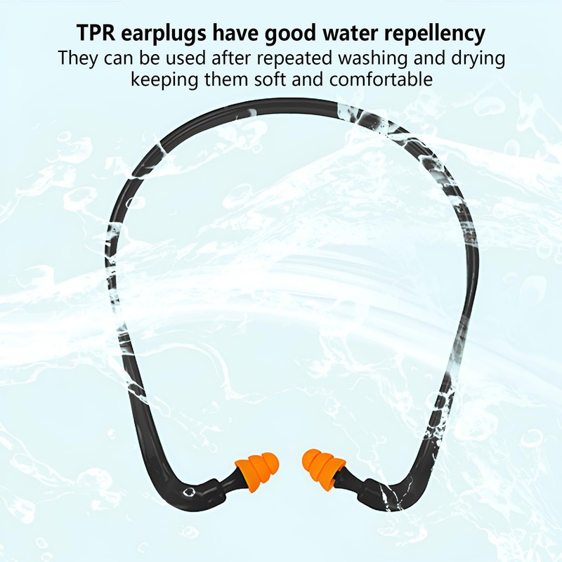TAORANJU 3 Pairs Caps Banded Earplugs, Soundproof Noise Reduction Ear