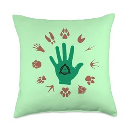 Therian mask animal paws Quadrobics tail Therian sign logo Throw Pillow