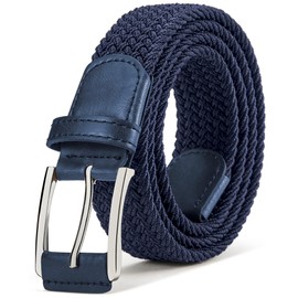 BULLIANT Men's Braided Belt Stretch Belt Braided Fabric Belt Elastic Belt Golf Belt for Men Women Width 35 mm, Antique Blue4711