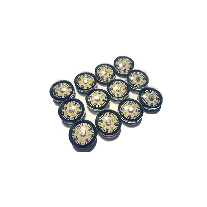 Pack of 12 Fluorescent Luminous Compass 1.4 cm