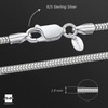 Amberta 925 Sterling Silver 1.9 mm Snake Chain Bracelet Length
