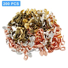 Coufce - 200 colgantes de cuchara, collar colgante de joyas, accesorios de pegamento para hacer joyas (plata, oro, bronce, oro rosa)