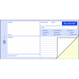 Avery Zweckform 1020 KURZBRIEF A4 Punched (1/3) – 100 Sheets – White selbstdurchschreibend, 1er Pack