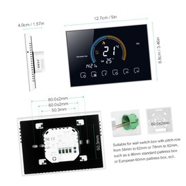 OSALADI Intelligent Thermostat Smart Touchscreen Temperature Controller Floor Thermostat Safe for Home Appliances