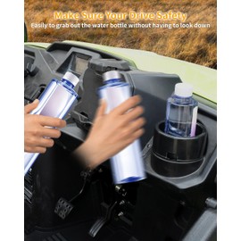SLORIMOD Large Capacity Dash Cup Holder Drink Bottle Holder Insert for Honda Pioneer 520 500 2015-2025 Accessories, Extra Storage Space(2pcs, Driver Side and Passenger Side)