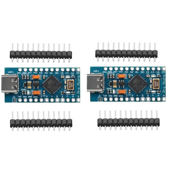 DUBEUYEW Pro Micro Module Board with Atmega32U4 5V/16MHz microcontroller For Arduino,with USB Type-c（2pcs）