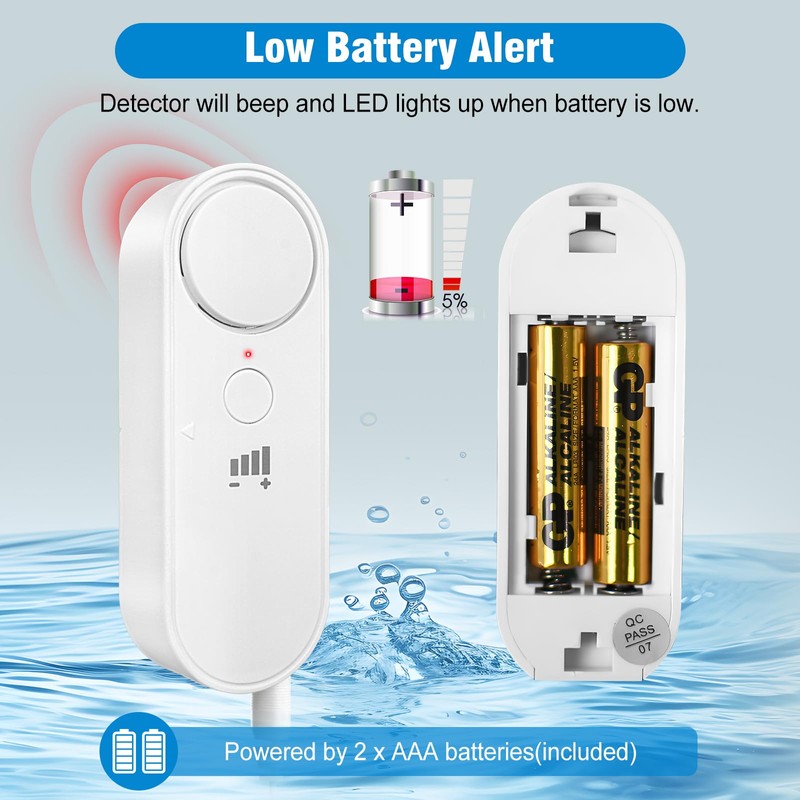 Daytech Water Leak Detectors for Home 4-Pack – 100dB Water