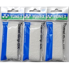 YONEX AC402DX-011-3SET Towel Grip DX (Pack of 1) White x 3 Pieces