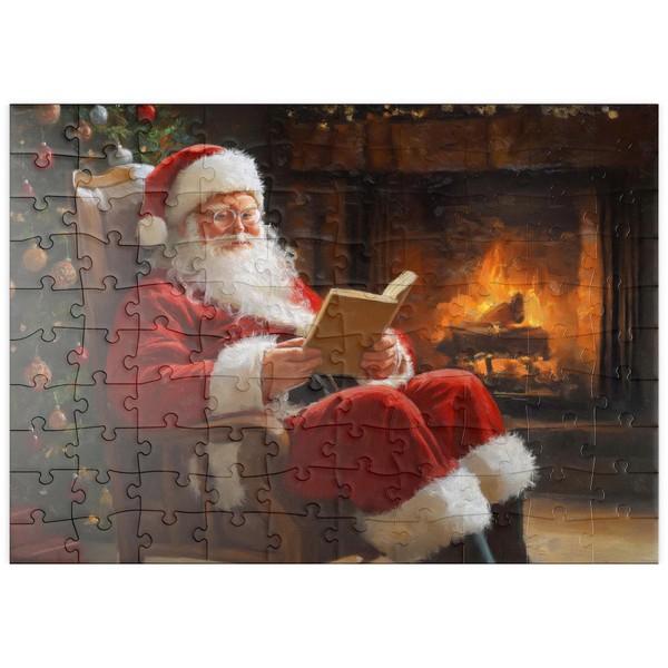 MyPuzzle Santa Claus Relaxing by the Fireplace - Premium 100