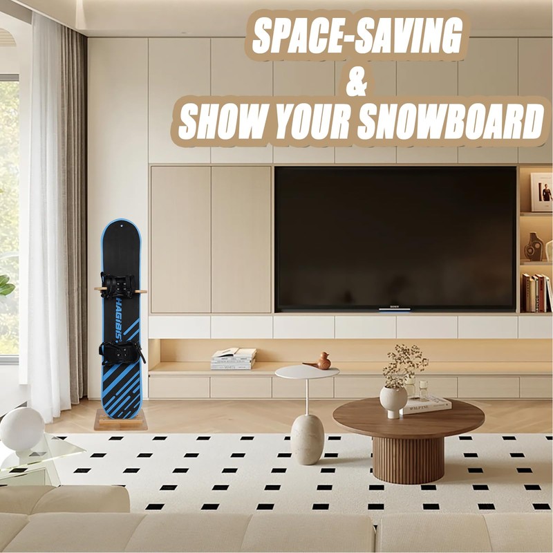 JUSTOOP Adjustable Snowboard Stand Racks, Sturdy Freestanding Snowboard Rack with