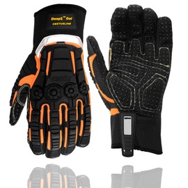 Cestus Deep II Gel, Heavy Duty Work Gloves with Grip, Anti Vibration Gloves, Kevlar Stitched, Impact Gloves, EN 4232 (4X-Large)
